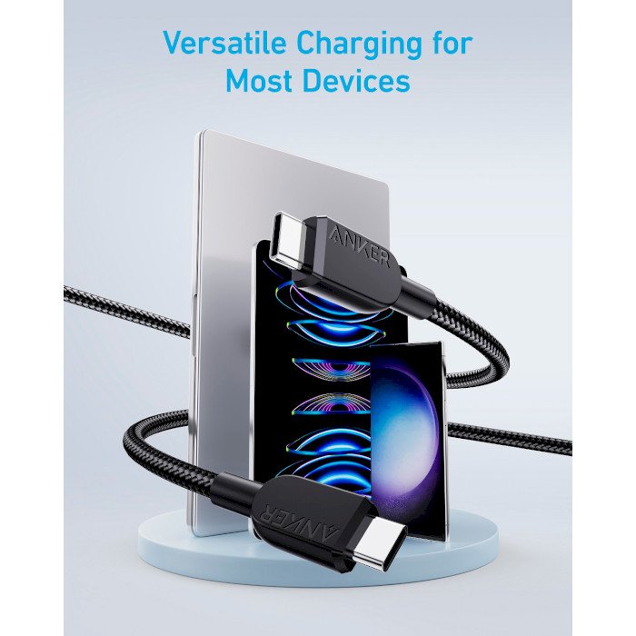 Anker USB-C to USB-C Cable (3ft, 240W, Braided) - Black - Image 5