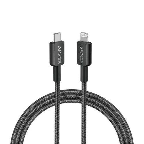 Anker 322 USB-C to Lightning Cable (6ft) Nylon Braided - Black - Image 2
