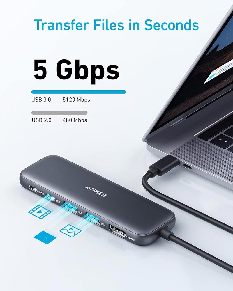 Anker 332 USB-C Hub (5-in-1, 100W) - Black - Image 5