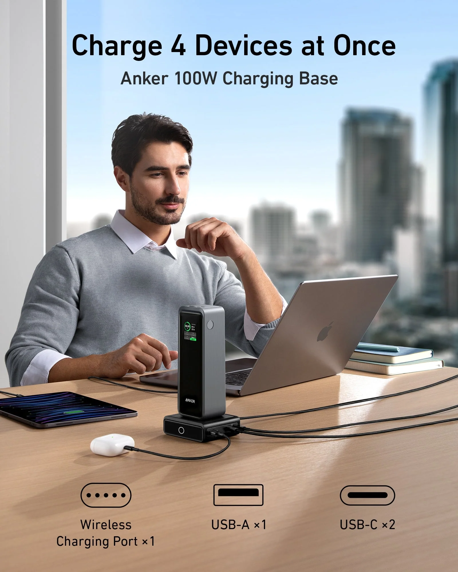 Anker Prime 27,650mAh Power Bank (250W) and 100W Charging Base - Black - Image 6