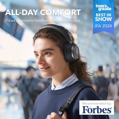 Anker Soundcore Space One Pro - Active Noise Cancelling Foldable Over-Ear Headphones - Jet Black - Image 6