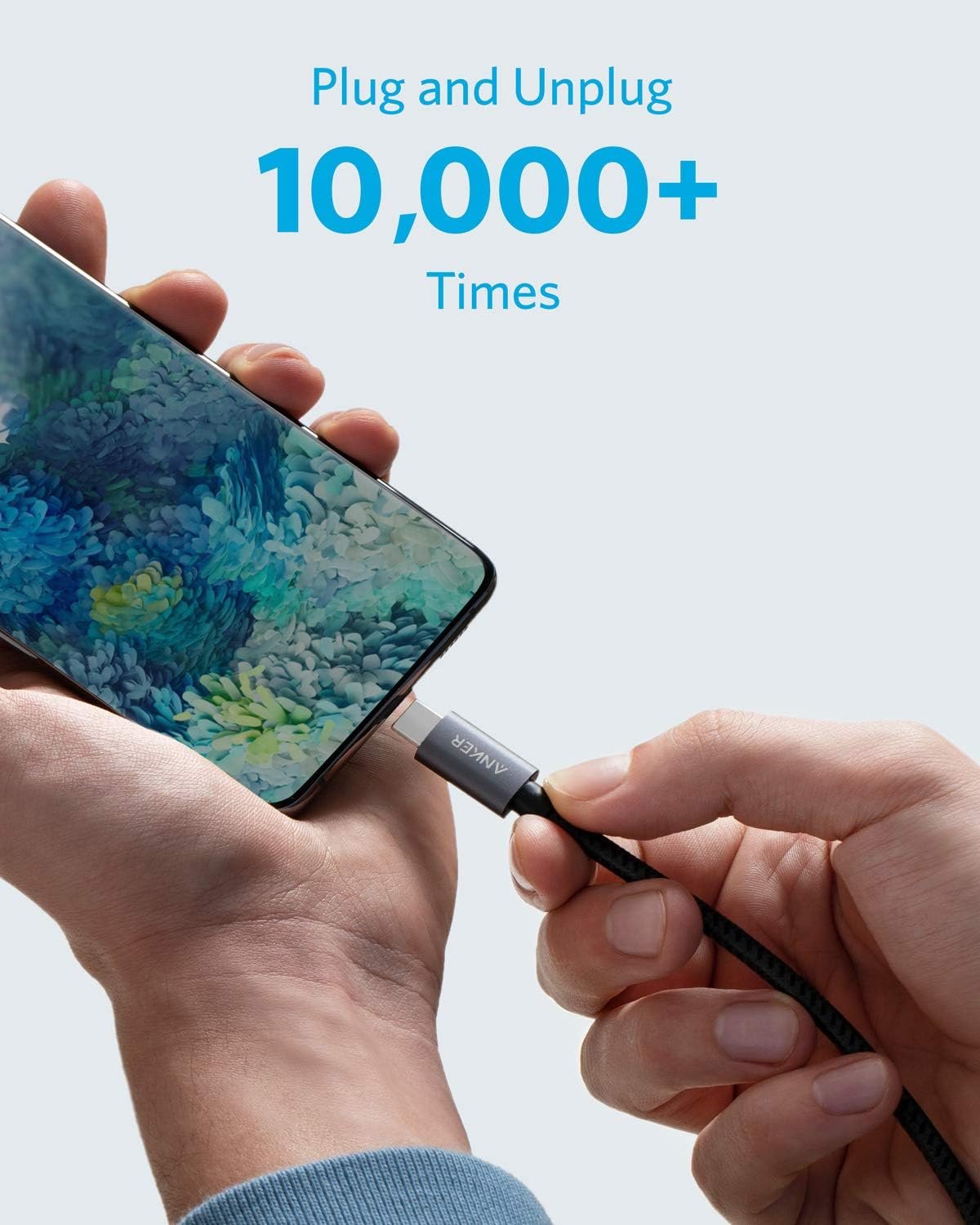 Anker Nylon USB-C to HDMI 4K Cable (6ft) Nylon Braided - Black - Image 4