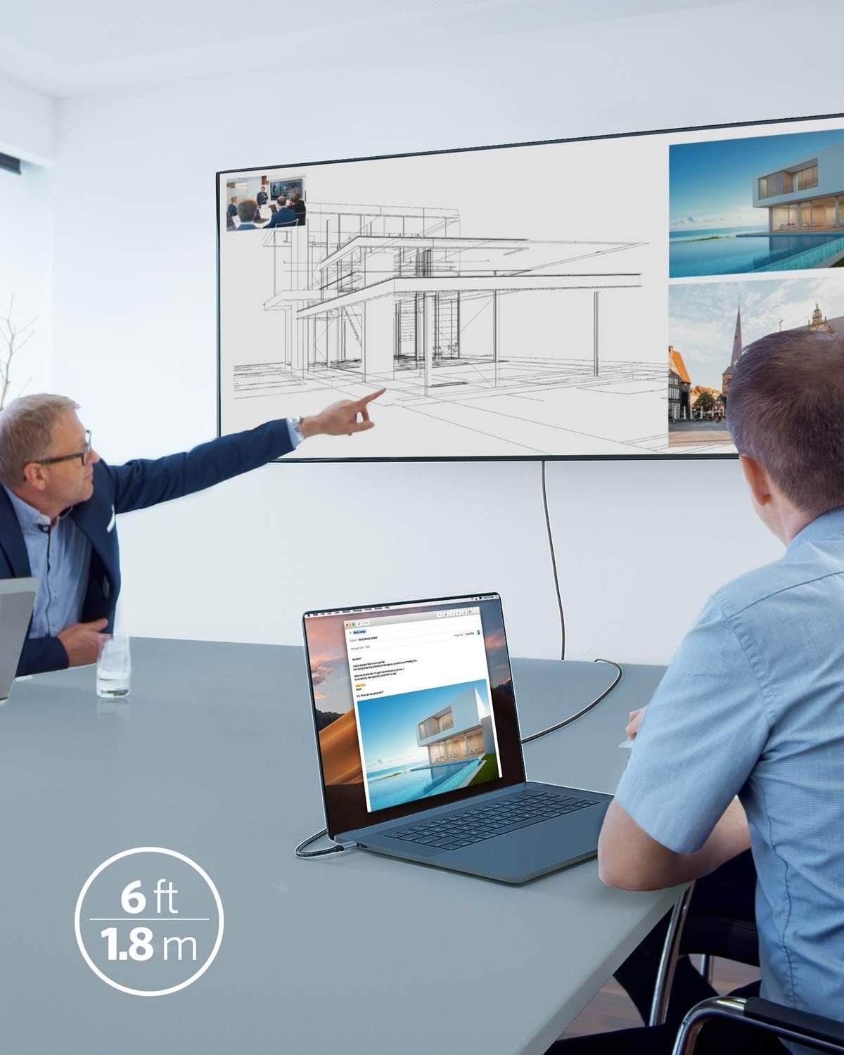 Anker Nylon USB-C to HDMI 4K Cable (6ft) Nylon Braided - Black - Image 6