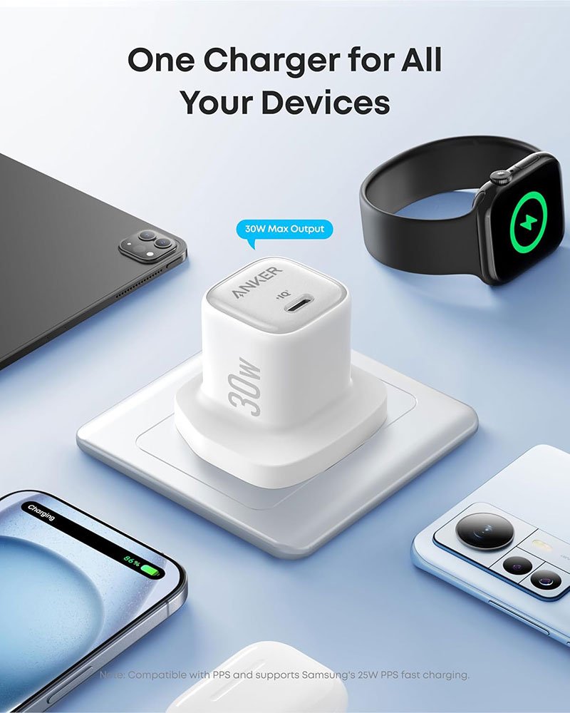 Anker Zolo Charger (30W, PD 3.0) - White - Image 6