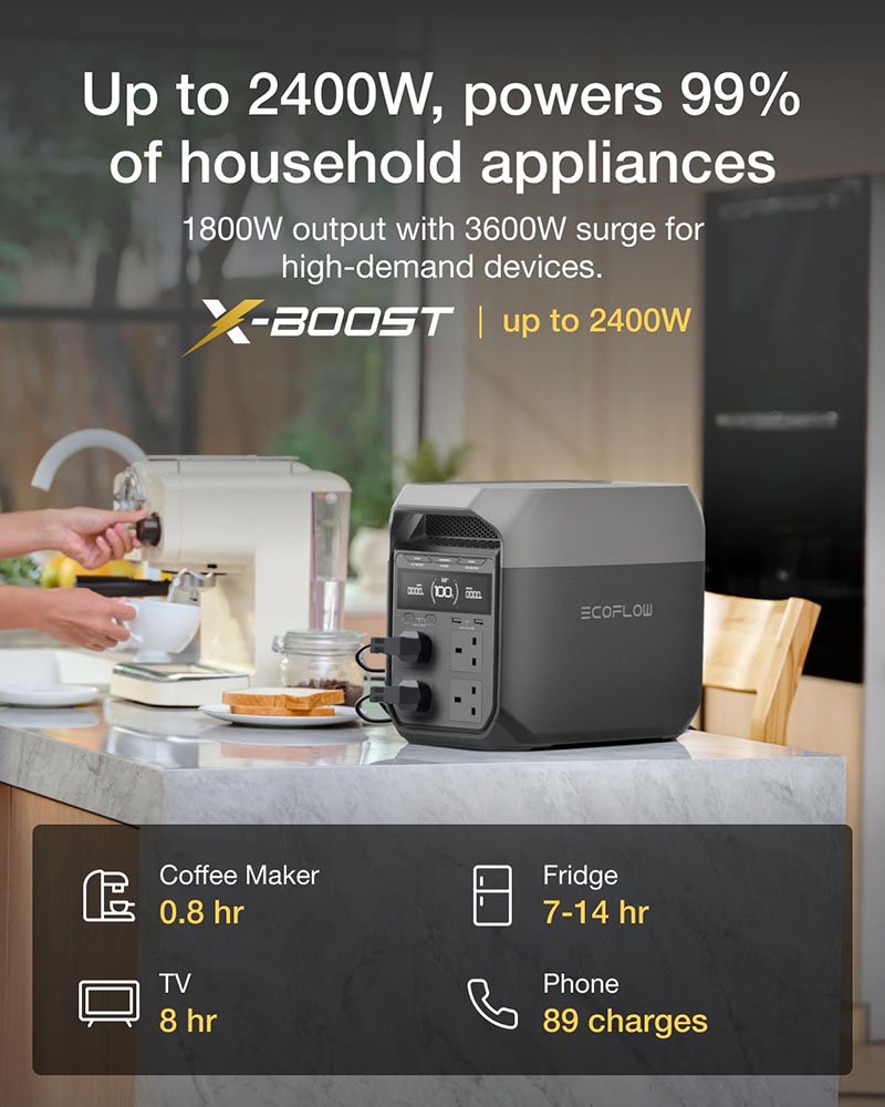 EcoFlow DELTA 3 - Portable Power Station (1024Wh, 1800W) - EFDELTA3-UK - Image 4