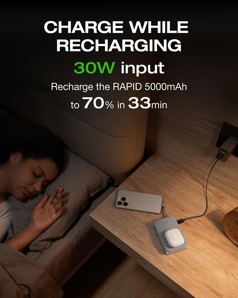 EcoFlow RAPID Magnetic Power Bank (5000mAh, 15W) - EF-RAPID5000 - Silver - Image 4