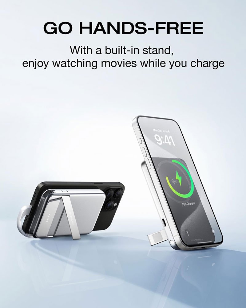 EcoFlow RAPID Magnetic Power Bank (5000mAh, 15W) - EF-RAPID5000 - Silver - Image 8