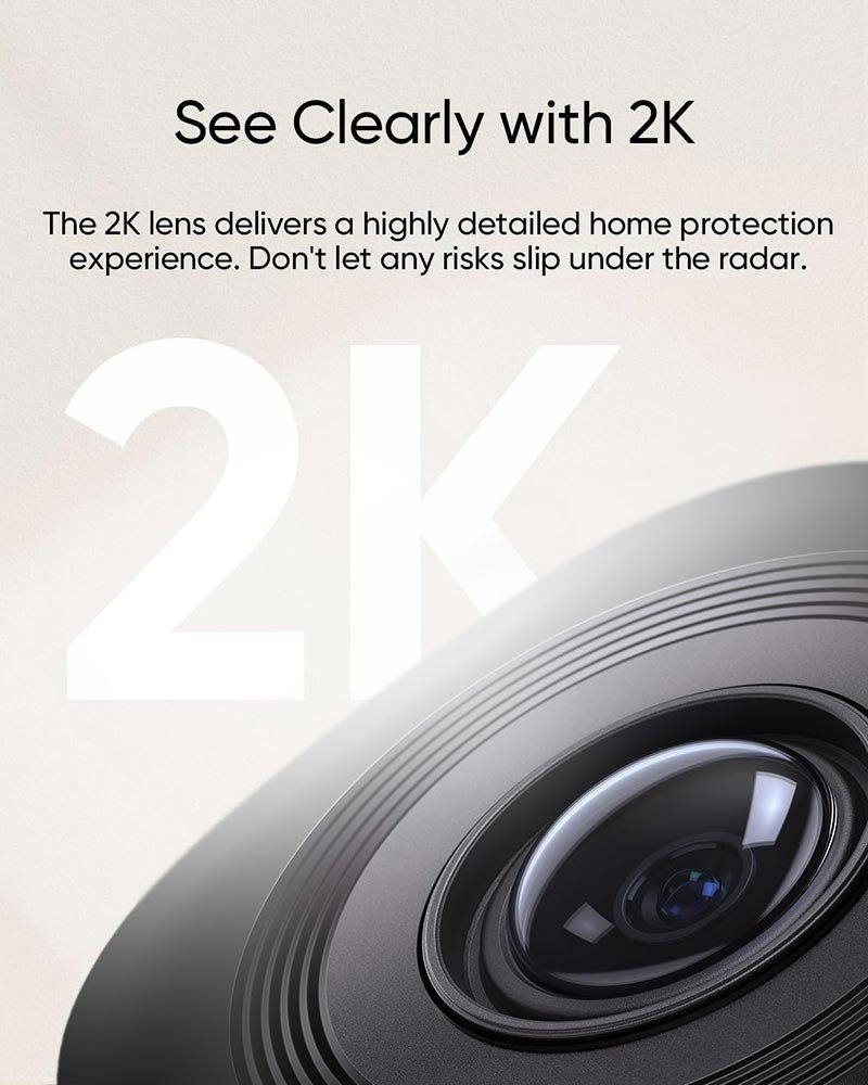 Eufy Security - Indoor Cam C220 - 2K Wired 360 Degree Pan and Tilt Indoor Camera - White - Image 3