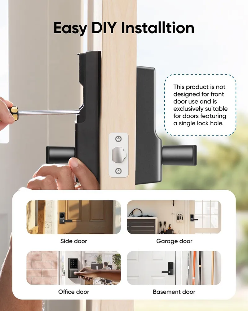 Eufy Security Smart Lever Lock C33 - Black - Image 5