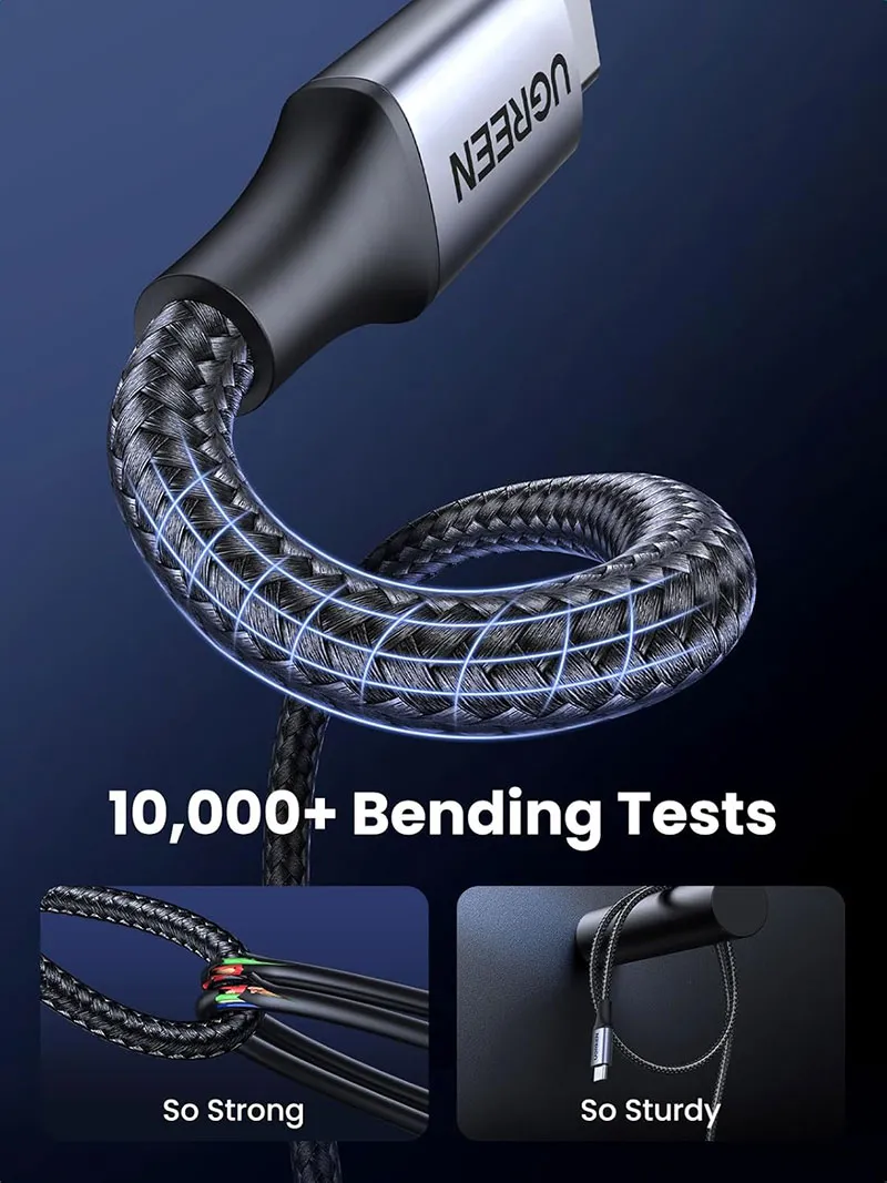 UGREEN UG-90440 USB-C to USB-C Fast Charging Cable 240W 6ft Nylon Braided (US535) - Image 5