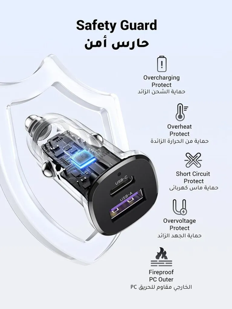 UGREEN 30W 2-Port Car Charger (EC305) — Black - Image 4