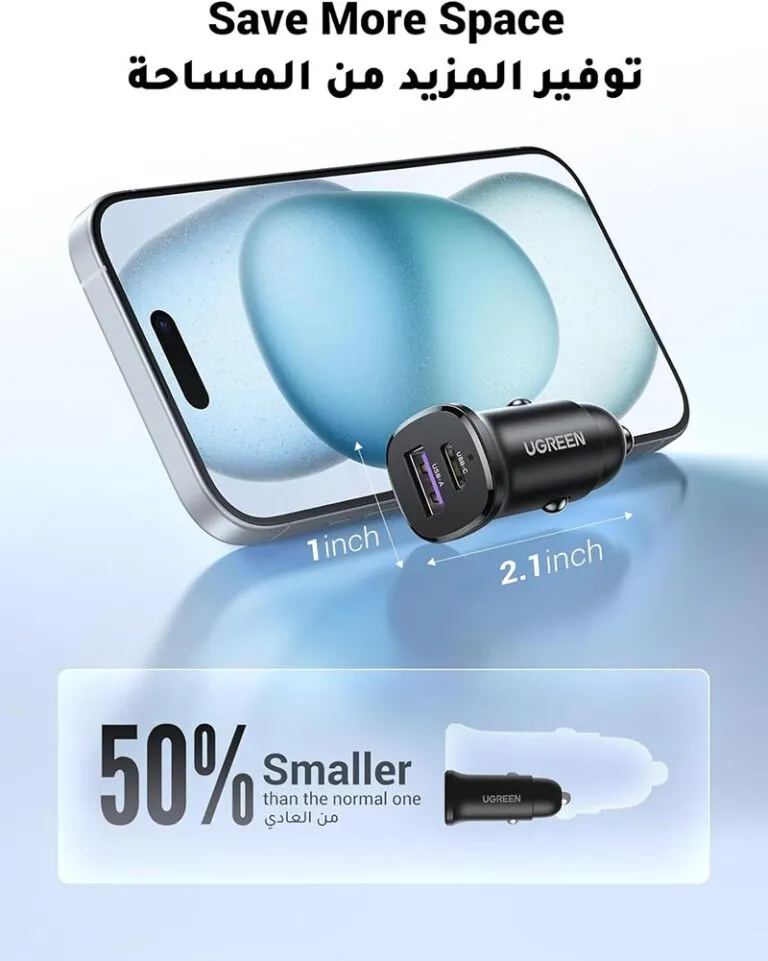 UGREEN 30W 2-Port Car Charger (EC305) — Black - Image 3