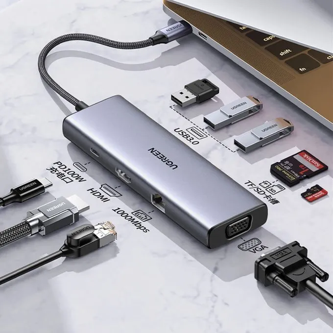 UGREEN 9-in-1 USB-C Multi-function Hub (CM498) — Gray - Image 6